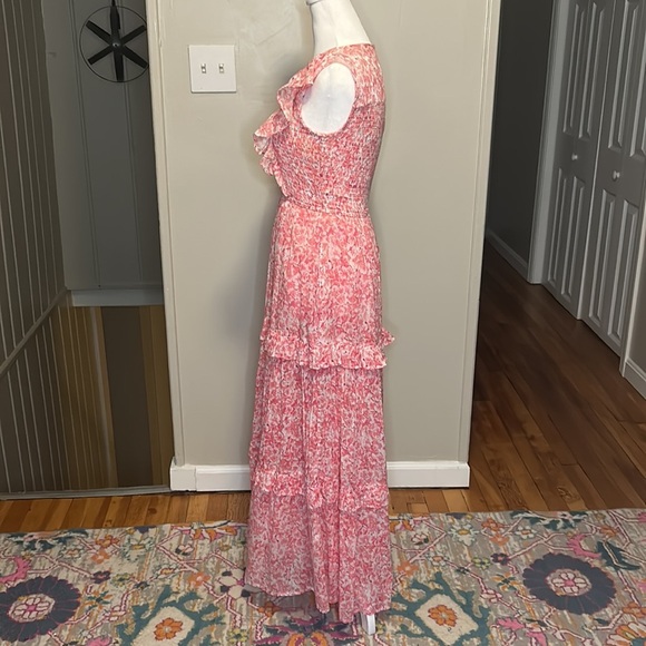 Tuckernuck Banjanan Iris Dress Clover Pink Floral Smocked Maxi Dress New Size XS - Picture 12 of 16